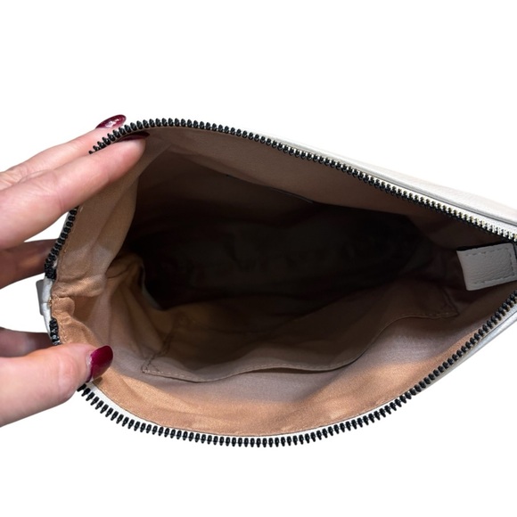 NWT Loume Crossbody Bag Cream Gold-Tone Hardwar Pebbled Faux Leather Nylon Strap - Picture 9 of 16